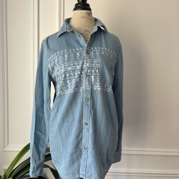 H&M Tops - H&M Light Blue Denim Shirt